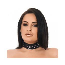 Leather Collar with Ring...