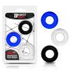 Beast Rings – lot de 3 anneaux péniens bleu, noir et transparent