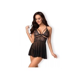 Babydoll and Thong Set Black